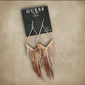 NWT/ Guess Gold Fringe Earrings